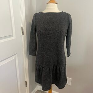 LOFT Charcoal Grey Heathered Long Sleeve Dress S. XSP